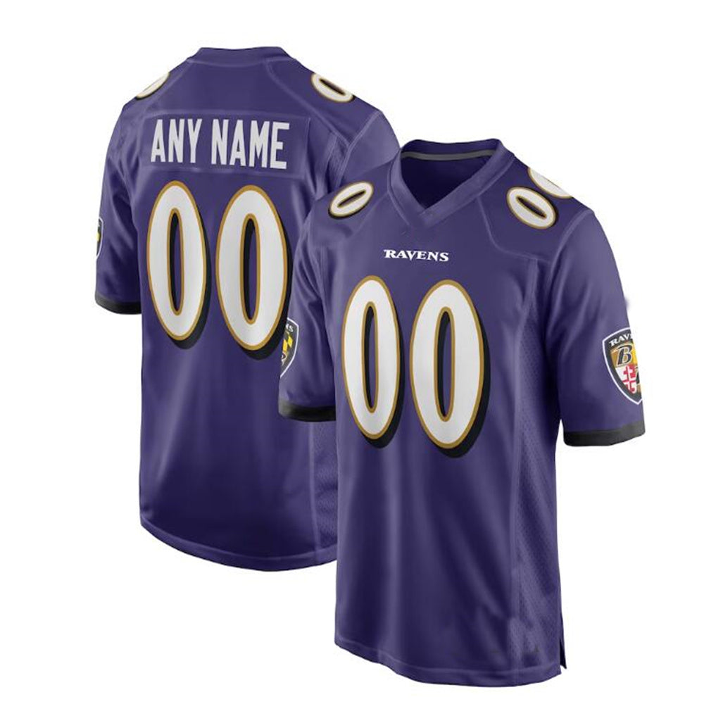 Custom B.RavensBlack Alternate Game Stitched Jerseys