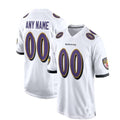 Custom B.Ravens White Game Stitched Jerseys