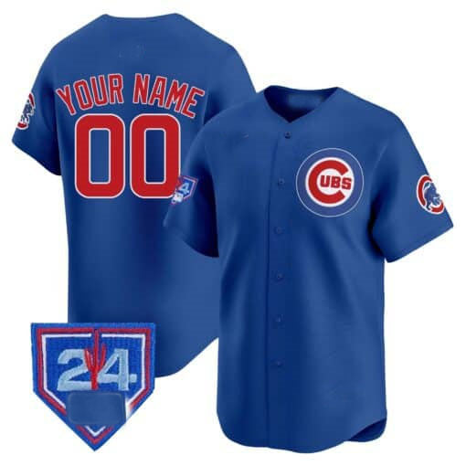 Custom Chicago Cubs 2024 Spring Training Patch Stitched Limited V2 Jersey