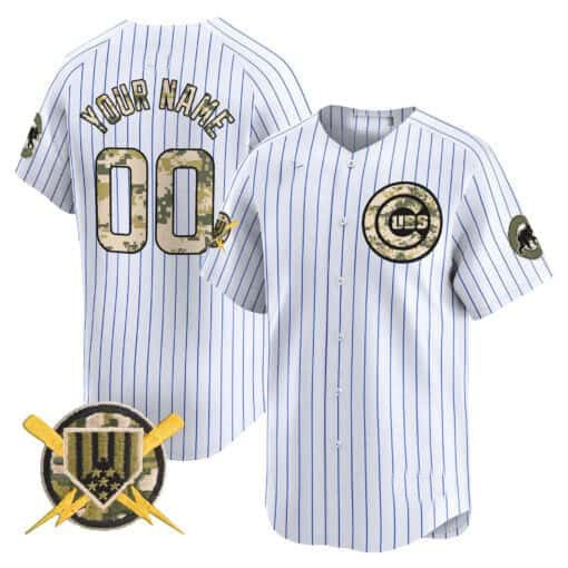 Custom Chicago Cubs Armed Forces Day Stitched Limited Jersey