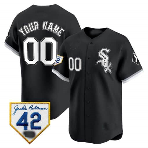 Custom Chicago White Sox 2024 Jackie Robinson Patch Stitched Limited Jersey