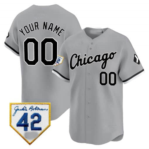 Custom Chicago White Sox 2024 Jackie Robinson Patch Stitched Limited Jersey
