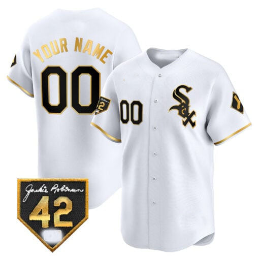Custom Chicago White Sox 2024 Jackie Robinson Patch Stitched Limited Jersey