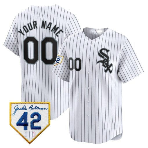 Custom Chicago White Sox 2024 Jackie Robinson Patch Stitched Limited Jersey