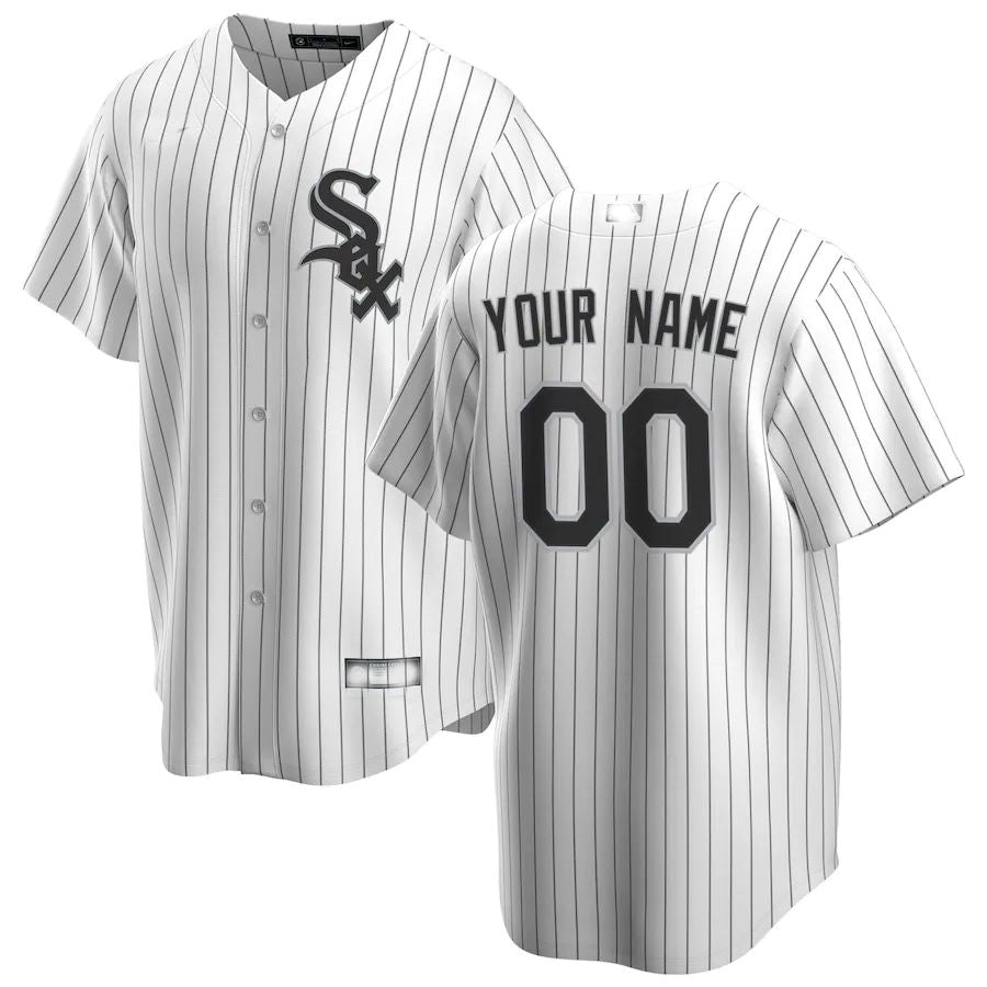 Custom Chicago White Sox White Home Replica Custom Jerseys