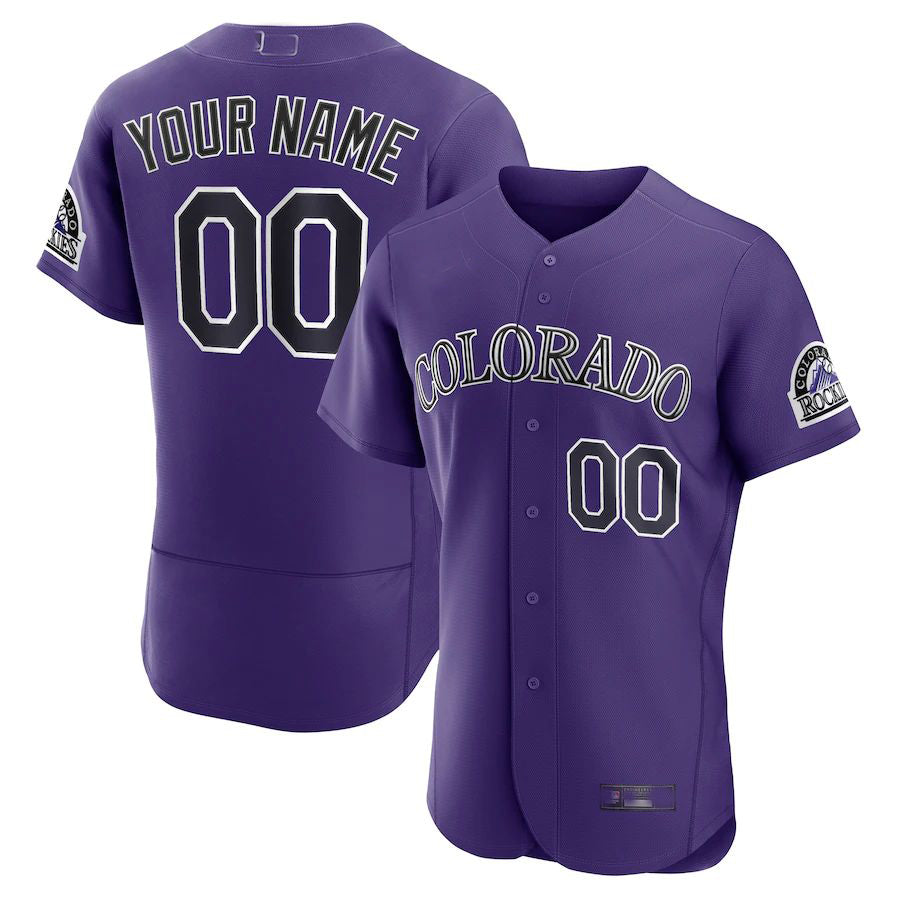 Custom Colorado Rockies Purple Alternate Authentic Custom Jerseys