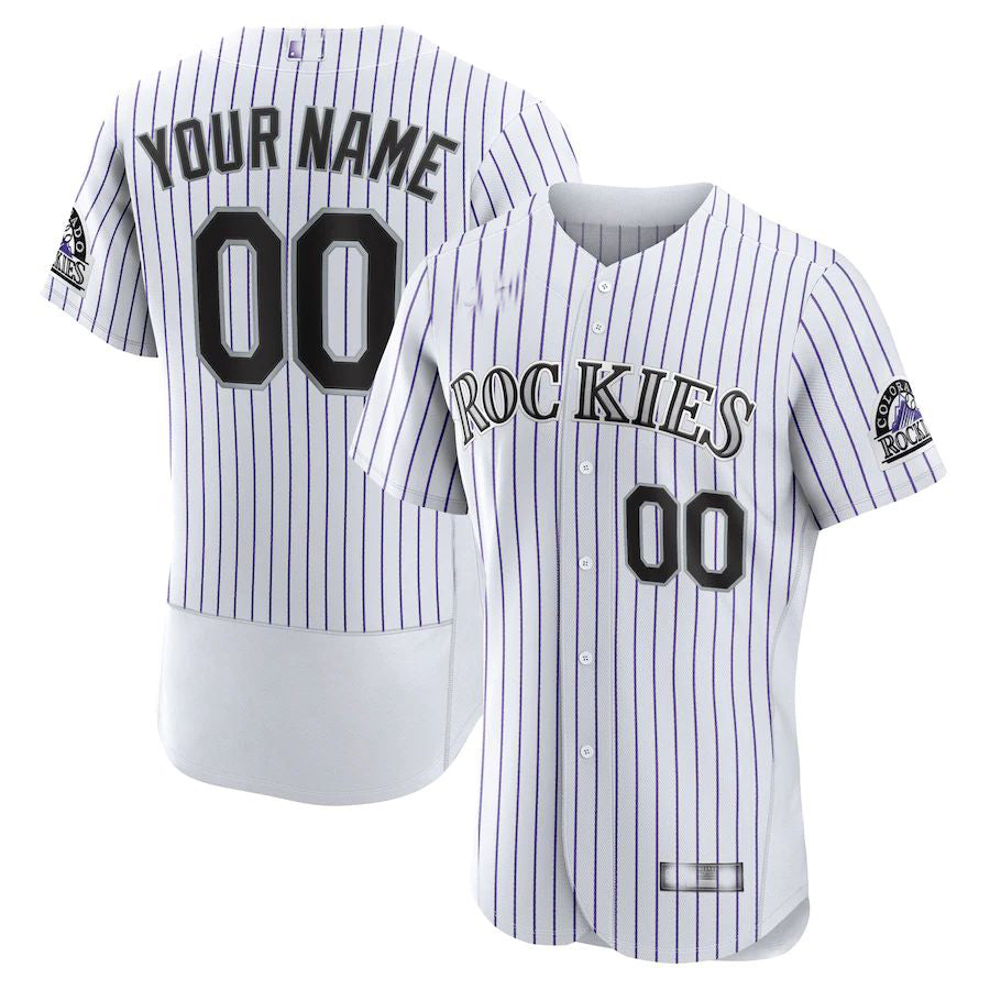 Custom Colorado Rockies White Home Authentic Custom Jerseys