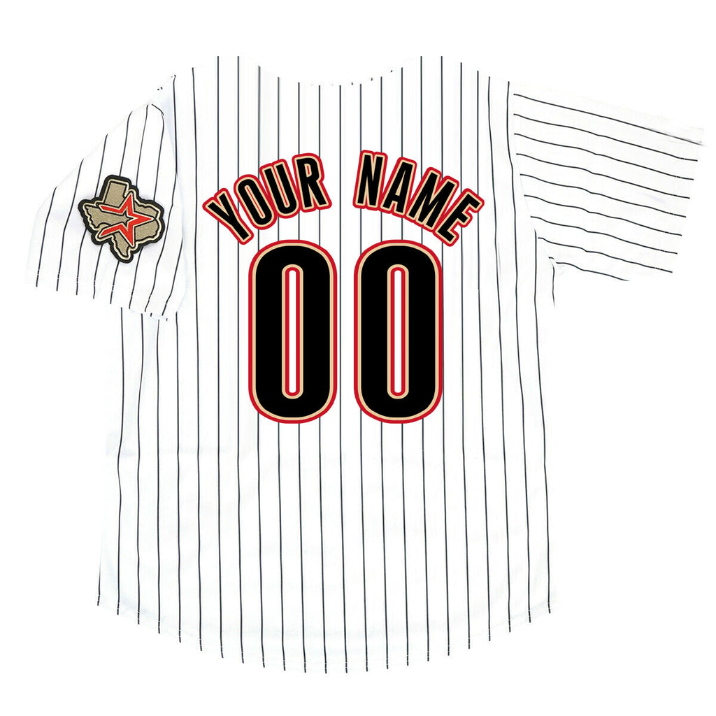 Custom Houston Astros 2012 White Mens Jersey Stitched Black Stripe