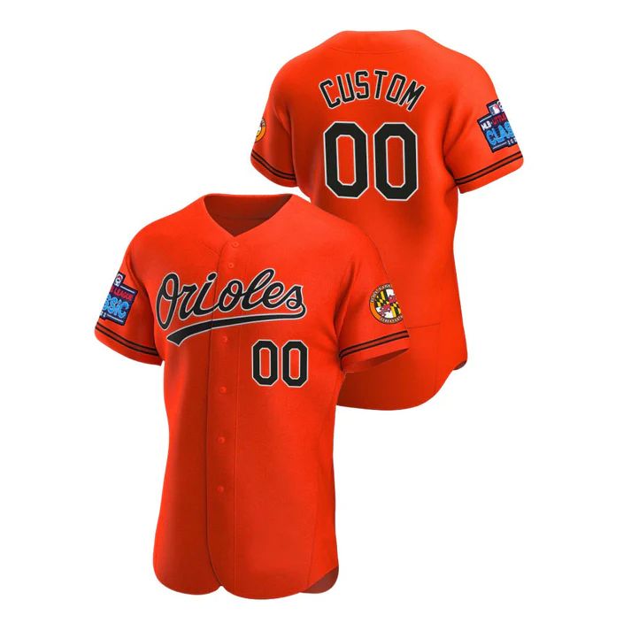 Custom Baltimore Orioles Little League Classic Orange Stitched Jerseys