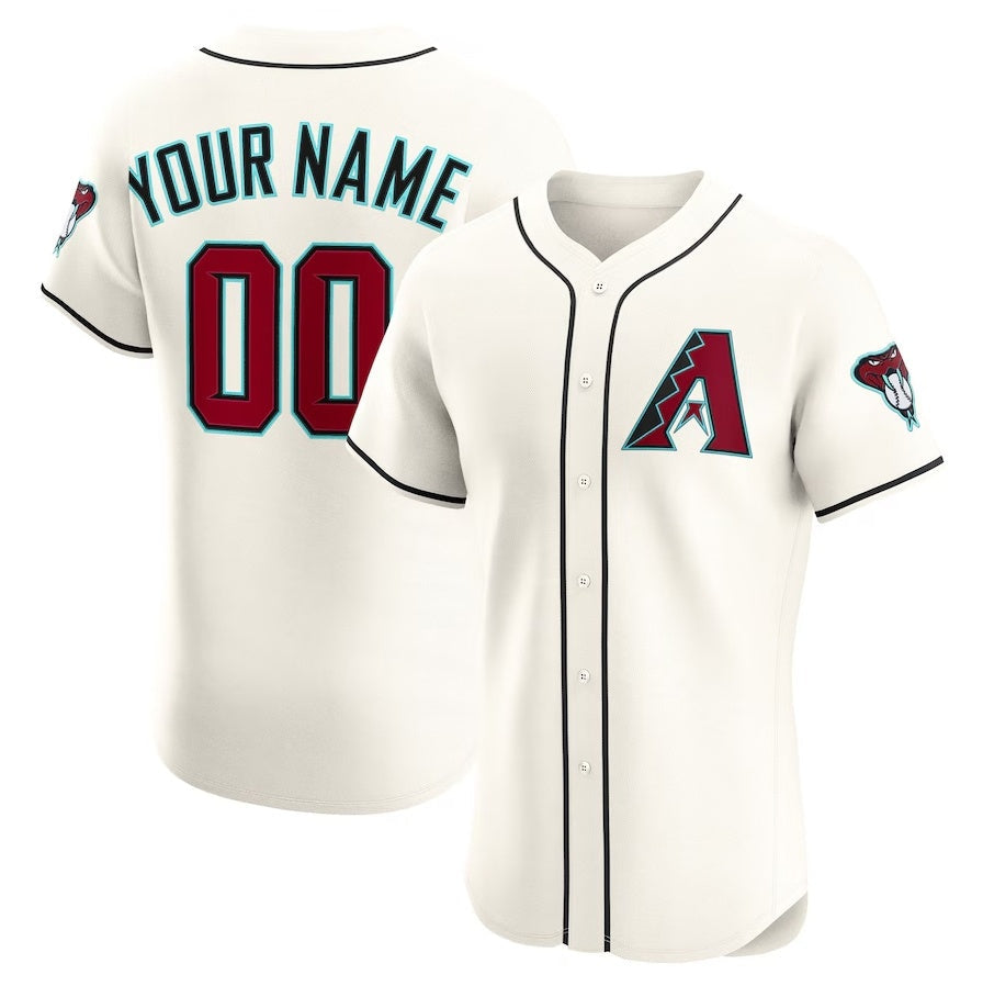 Custom Arizona Diamondbacks Home Elite Jersey Cream Jersey
