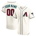 Custom Arizona Diamondbacks Home Elite Jersey Cream Jersey