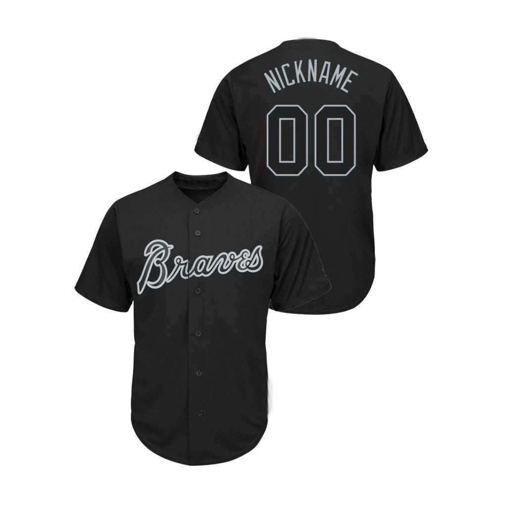 Custom Atlanta Braves Black Men Youth And Women Jerseys