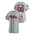 Custom Atlanta Braves Stitched Gray Game Patch 2021 All Star 150th Jerseys