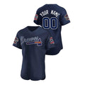 Custom Atlanta Braves Stitched Navy Game Patch 2021 All Star 150th Jerseys