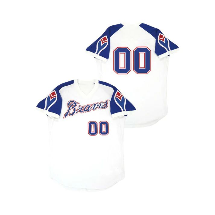Custom Atlanta Braves White Throwback Cooperstown Jerseys
