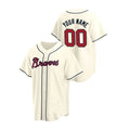 Custom Atlanta Braves Cream Men Youth Women Team Name Number Jerseys