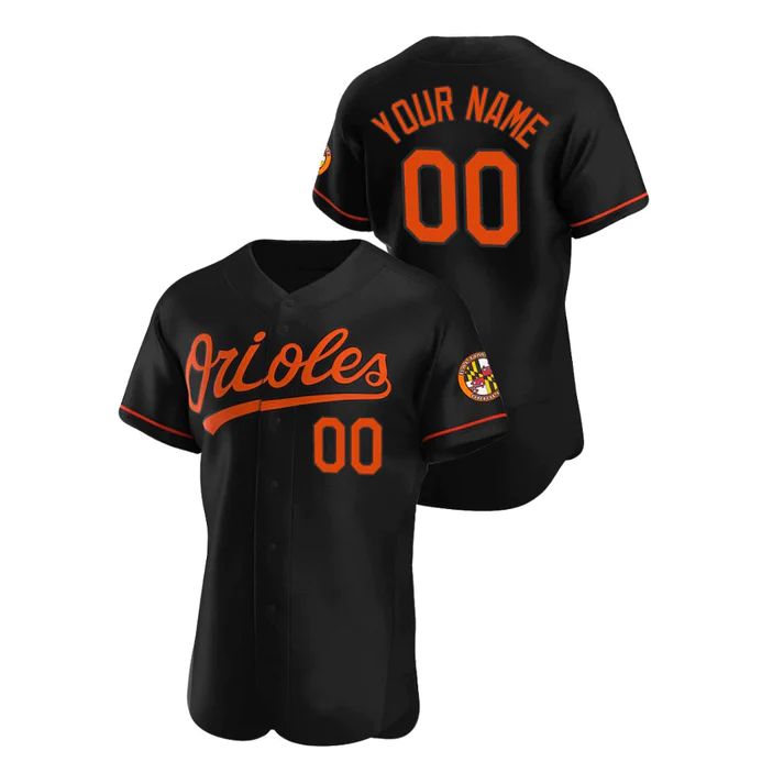 Custom Baltimore Orioles Game Black Stitched Jerseys