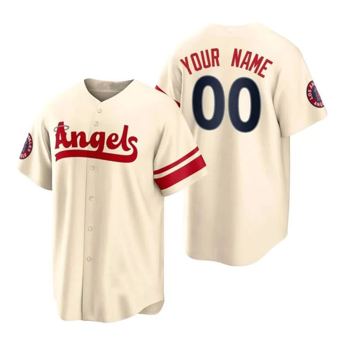 Custom Los Angeles Angels Cream Stitched 2022 City Connect Jersey Men Youth Women Jerseys