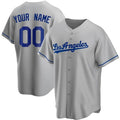 Custom Los Angeles Dodgers Grey Stitched Jerseys Men Youth Women Letter And Numbers Jerseys