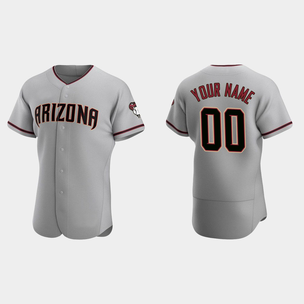 Mens Custom A.Diamondback Stitched Gray 2022 Road Jersey