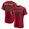 Mens Custom A.Diamondback Stitched Red Jersey