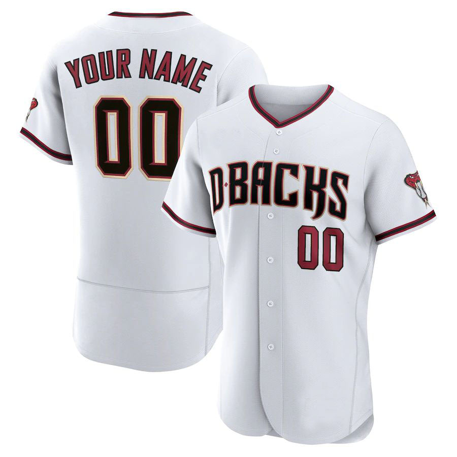 Mens Custom A.Diamondback Stitched White Jersey