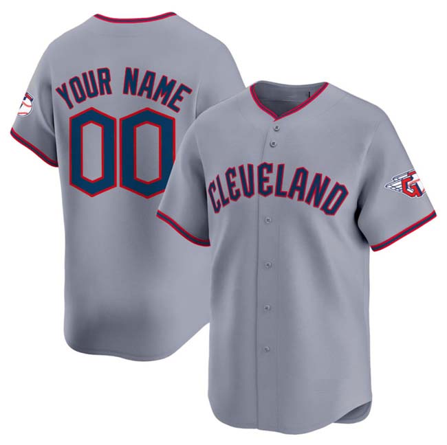 Custom Cleveland Guardians Gray Alternate Limited Jersey