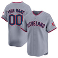 Custom Cleveland Guardians Gray Alternate Limited Jersey