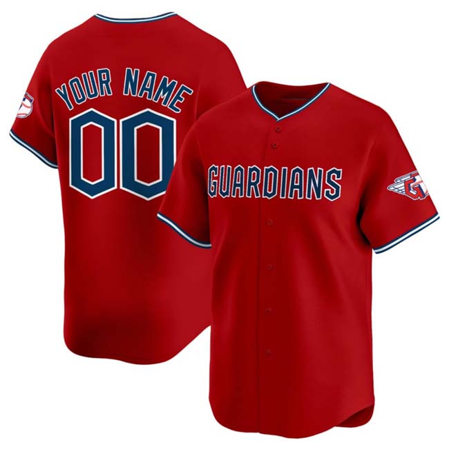 Custom Cleveland Guardians Red Alternate Limited Jersey