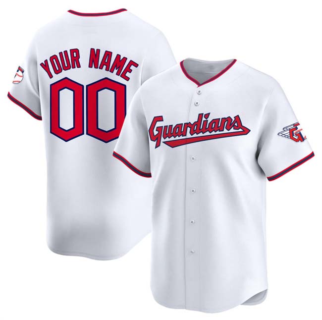 Custom Cleveland Guardians White Home Limited Jersey