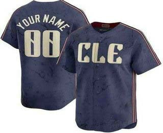 Custom Cleveland Guardians Navy City Connect Limited Jersey