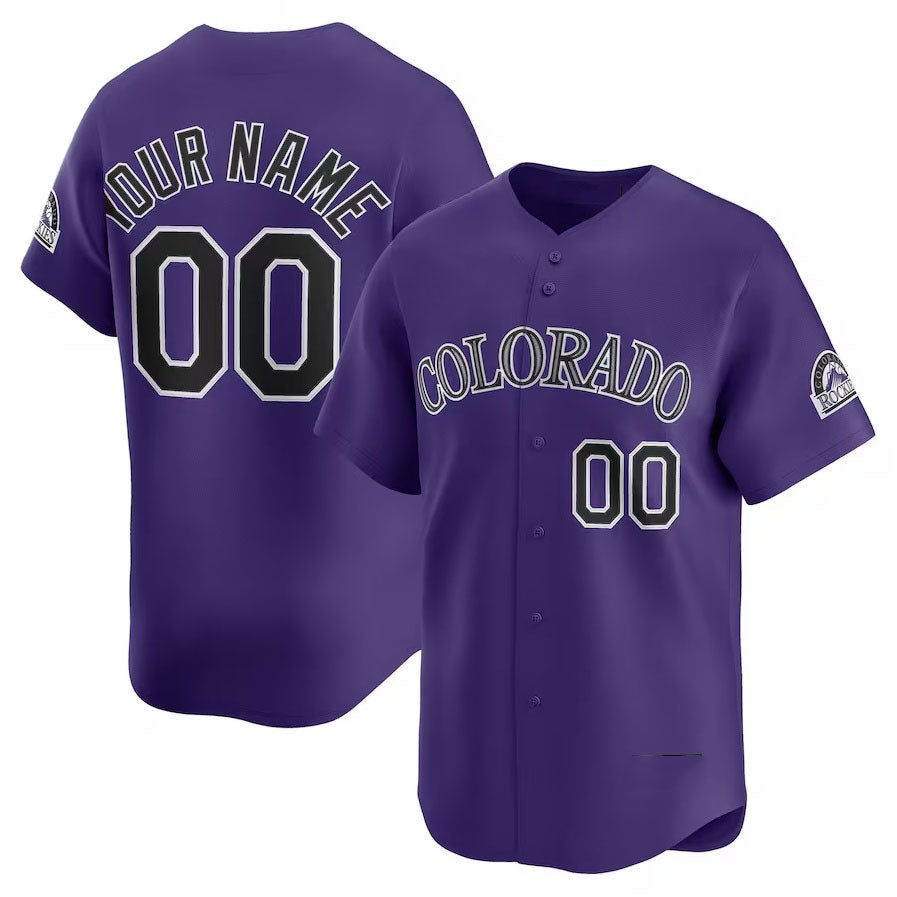 Custom Colorado Rockies Alternate Limited Jersey Purple Jerseys