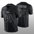 Custom B.Ravens FootbStitched Black RFLCTV Limited Football Jerseys