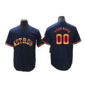 Custom Houston Astros Men Navy Rainbow Jersey