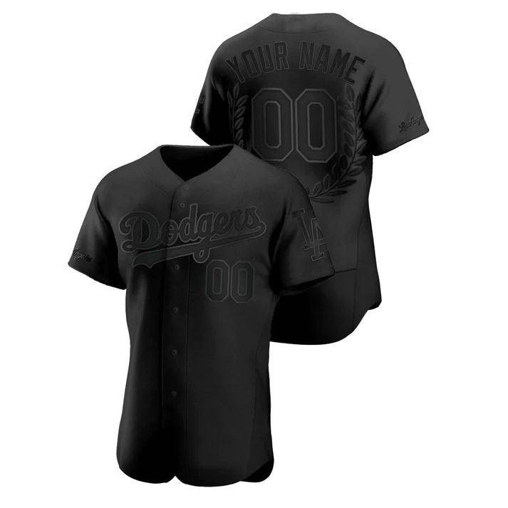 Custom Los Angeles Dodgers Black Award Stitched Jerseys