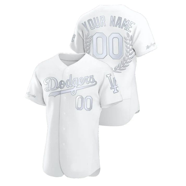 Custom Los Angeles Dodgers White Award Stitched Jerseys