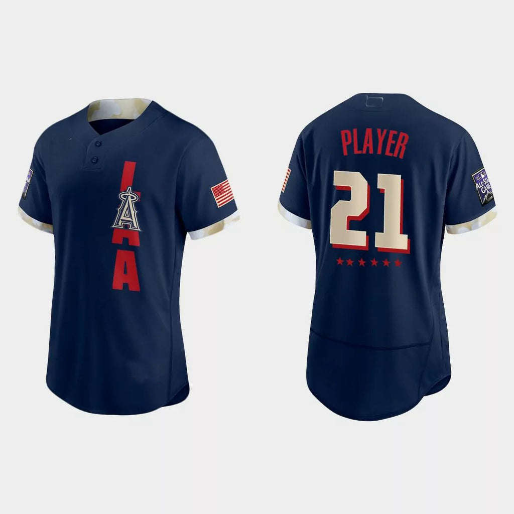 Custom Los Angeles Angels 2021 All-Star Game Authentic Navy Jerseys