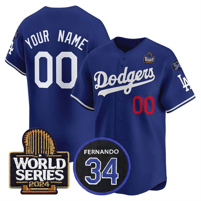Custom Los Angeles Dodgers Royal 2024 World Series Limited Jersey