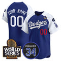 Custom Los Angeles Dodgers Royal White 2024 World Series Limited Jersey