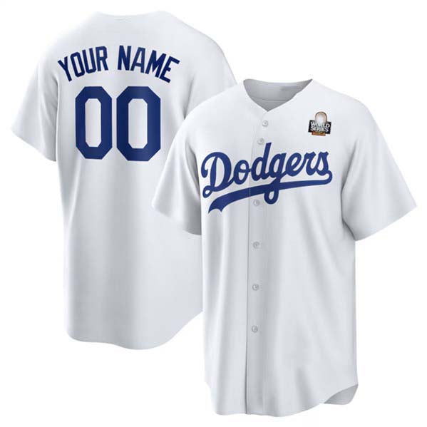 Custom Los Angeles Dodgers White 2024 World Series Cool Base Jersey
