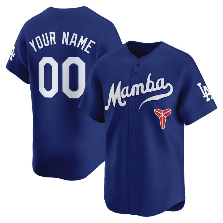 Custom Los Angeles Dodgers Royal Mamba Stitched Limited Custom Jersey