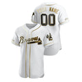 Custom Atlanta Braves Golden Edition White Jerseys