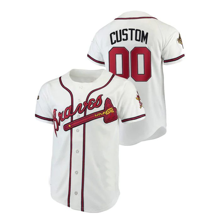 Custom Atlanta Braves Men Youth Women White Cooperstown Name And Number Jerseys