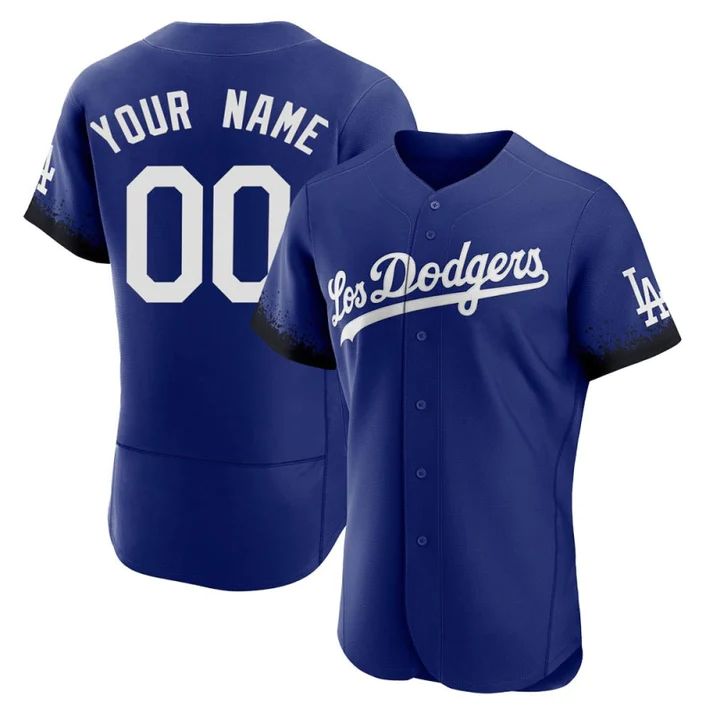 Custom Los Angeles Dodgers Roya City Connect Stitched Jerseys