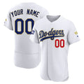 Custom Los Angeles Dodgers White Gold Program Jerseys