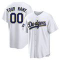Custom Los Angeles Dodgers White Gold Program Stitched Jerseys
