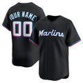 Custom Miami Marlins Alternate Limited Jersey Black Jersey