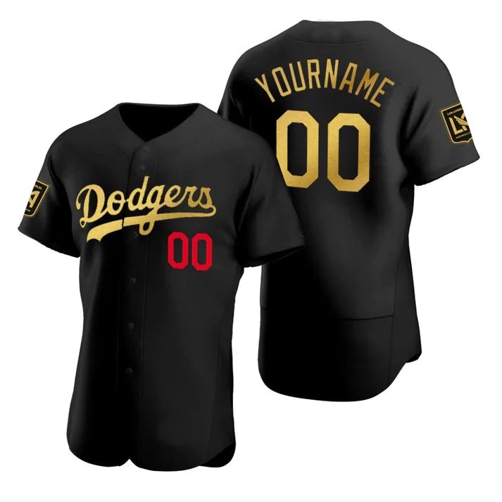 Custom Los Angeles Dodgers Black Stitched Jerseys