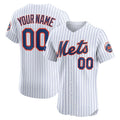 Custom New York Mets Home Elite Sponsor Patch Jersey Jersey