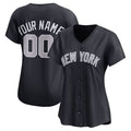 Custom New York Yankees Alternate Limited Jersey Navy Jersey